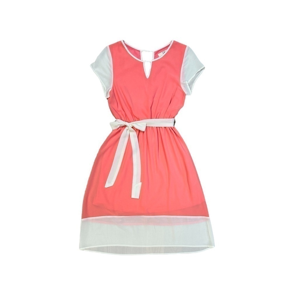 Ya Los Angeles Silk Mini Sundress Coral Cut Out Drop Waist Small Boho Slip Dress